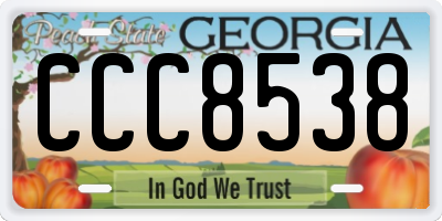 GA license plate CCC8538