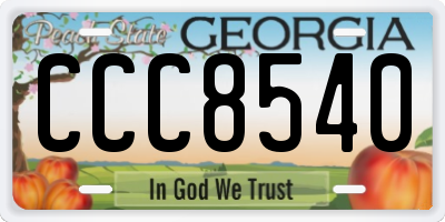 GA license plate CCC8540