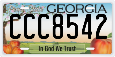 GA license plate CCC8542