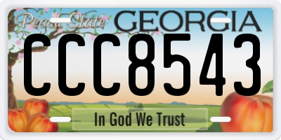 GA license plate CCC8543