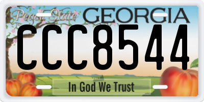 GA license plate CCC8544