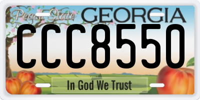 GA license plate CCC8550