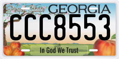 GA license plate CCC8553