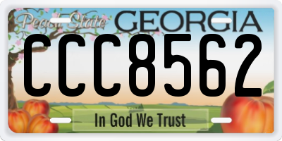 GA license plate CCC8562