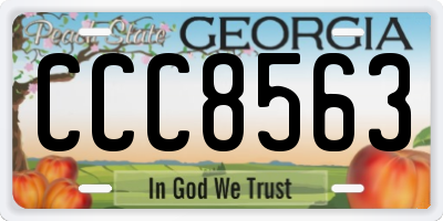 GA license plate CCC8563