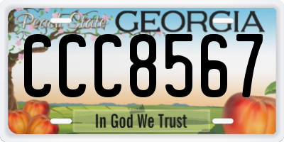 GA license plate CCC8567