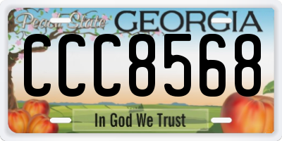 GA license plate CCC8568