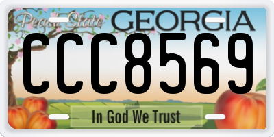 GA license plate CCC8569