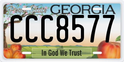 GA license plate CCC8577