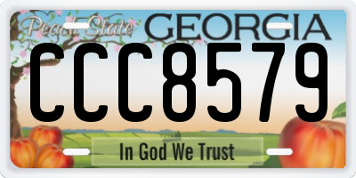 GA license plate CCC8579
