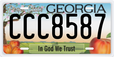 GA license plate CCC8587