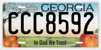 GA license plate CCC8592