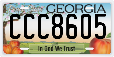 GA license plate CCC8605