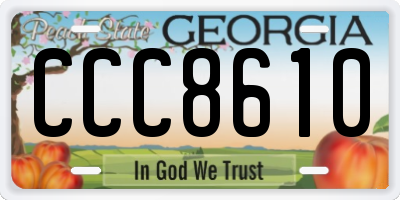 GA license plate CCC8610