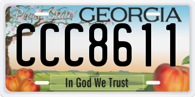 GA license plate CCC8611