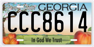 GA license plate CCC8614
