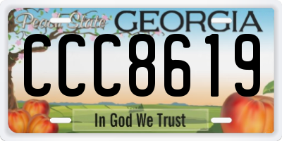 GA license plate CCC8619
