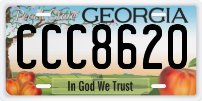 GA license plate CCC8620