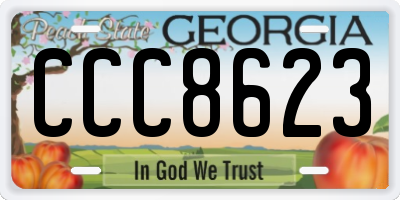 GA license plate CCC8623