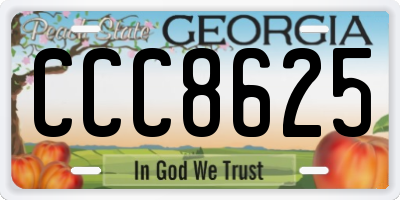 GA license plate CCC8625