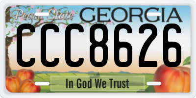 GA license plate CCC8626