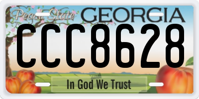 GA license plate CCC8628