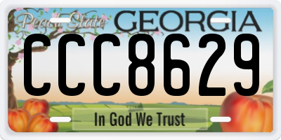 GA license plate CCC8629
