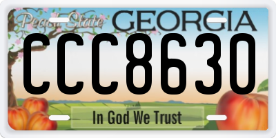 GA license plate CCC8630