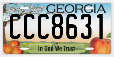 GA license plate CCC8631