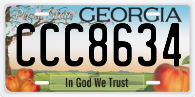 GA license plate CCC8634