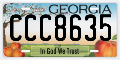 GA license plate CCC8635
