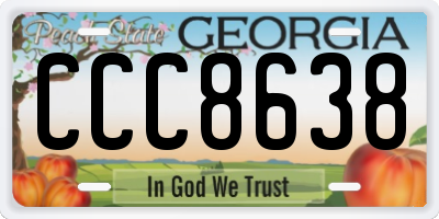 GA license plate CCC8638