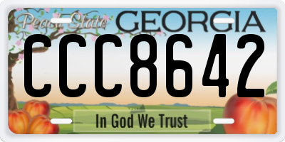 GA license plate CCC8642