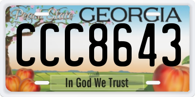 GA license plate CCC8643