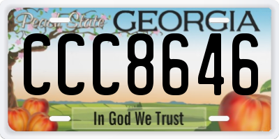 GA license plate CCC8646