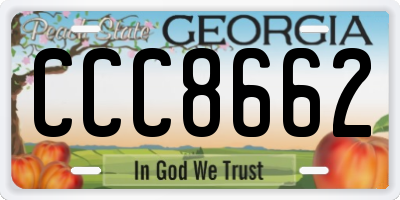 GA license plate CCC8662