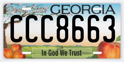 GA license plate CCC8663