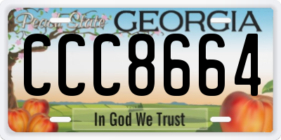 GA license plate CCC8664