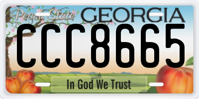 GA license plate CCC8665
