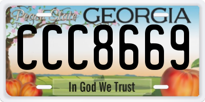 GA license plate CCC8669