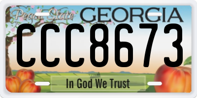 GA license plate CCC8673