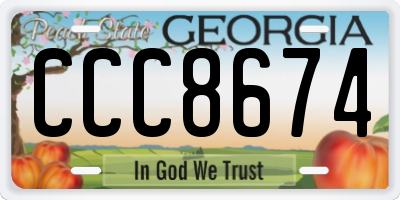 GA license plate CCC8674