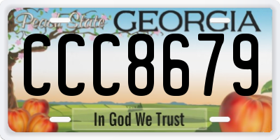 GA license plate CCC8679
