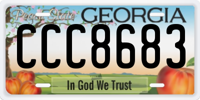 GA license plate CCC8683