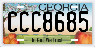 GA license plate CCC8685