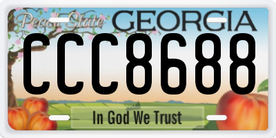 GA license plate CCC8688