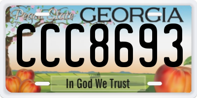GA license plate CCC8693