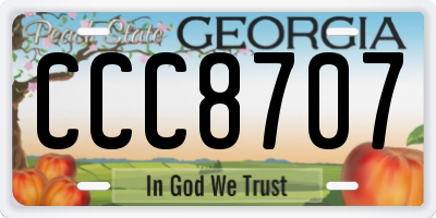 GA license plate CCC8707
