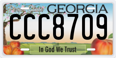 GA license plate CCC8709