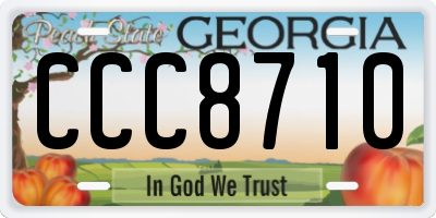 GA license plate CCC8710